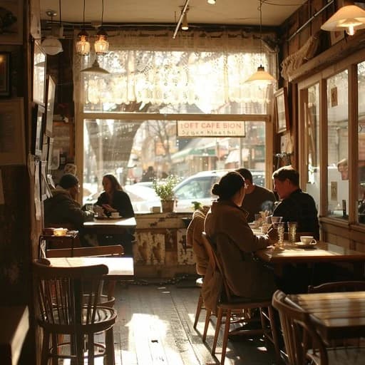 Cozy cafe scene